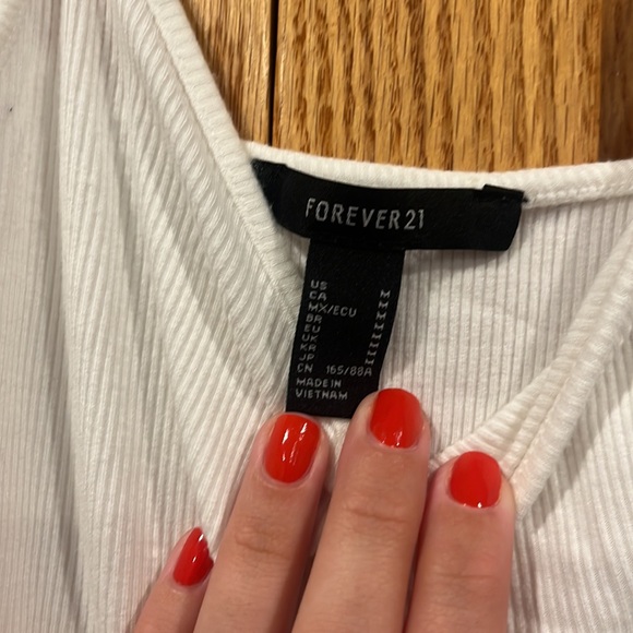 Forever 21 White Ribbed Bodysuit - Picture 3 of 3